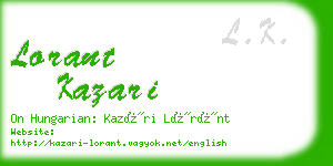 lorant kazari business card